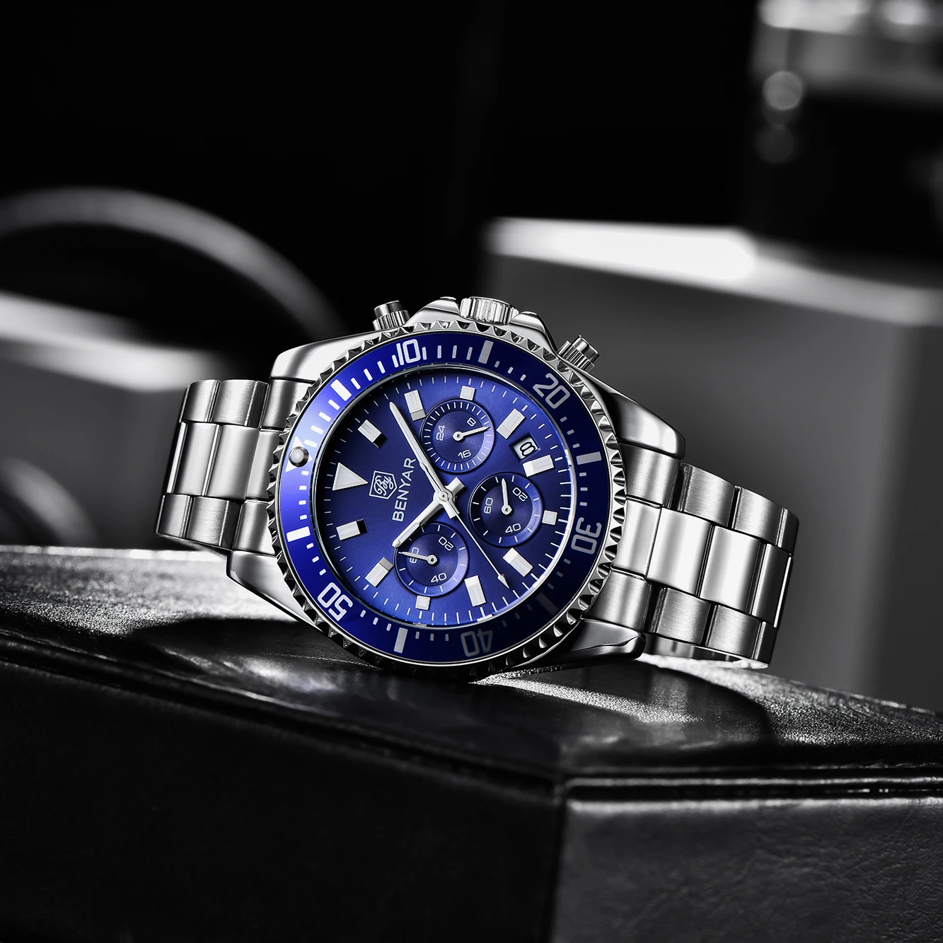 2022 BENYAR NEW Sports Men Quartz Watch Fashion Chronograph Luxury Brand Stainless Clock Swimming Waterproof Clock Reloj Hombre