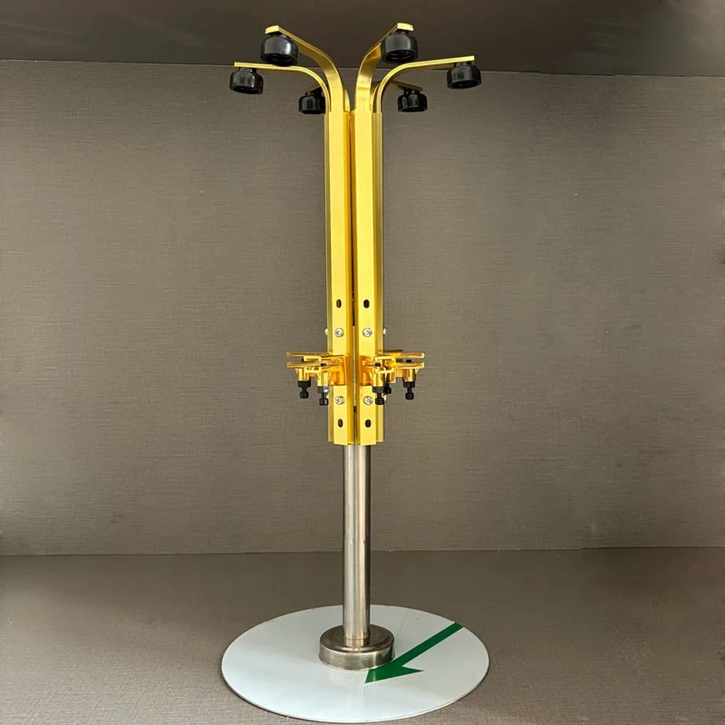 New Golden Color 750ml Rotating Design 6 Bottles Perfume Dispenser Whole Store Perfume Display Rack with 6 Pump Head Distributor