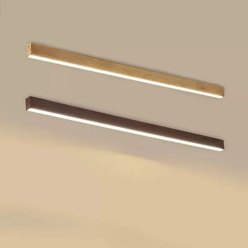 Modern LED Ceiling Lamp for Living Dining Room Long Strip Wooden Decor Lamps Entryway Bedroom Aisle Cloakroom Lighting Fixture