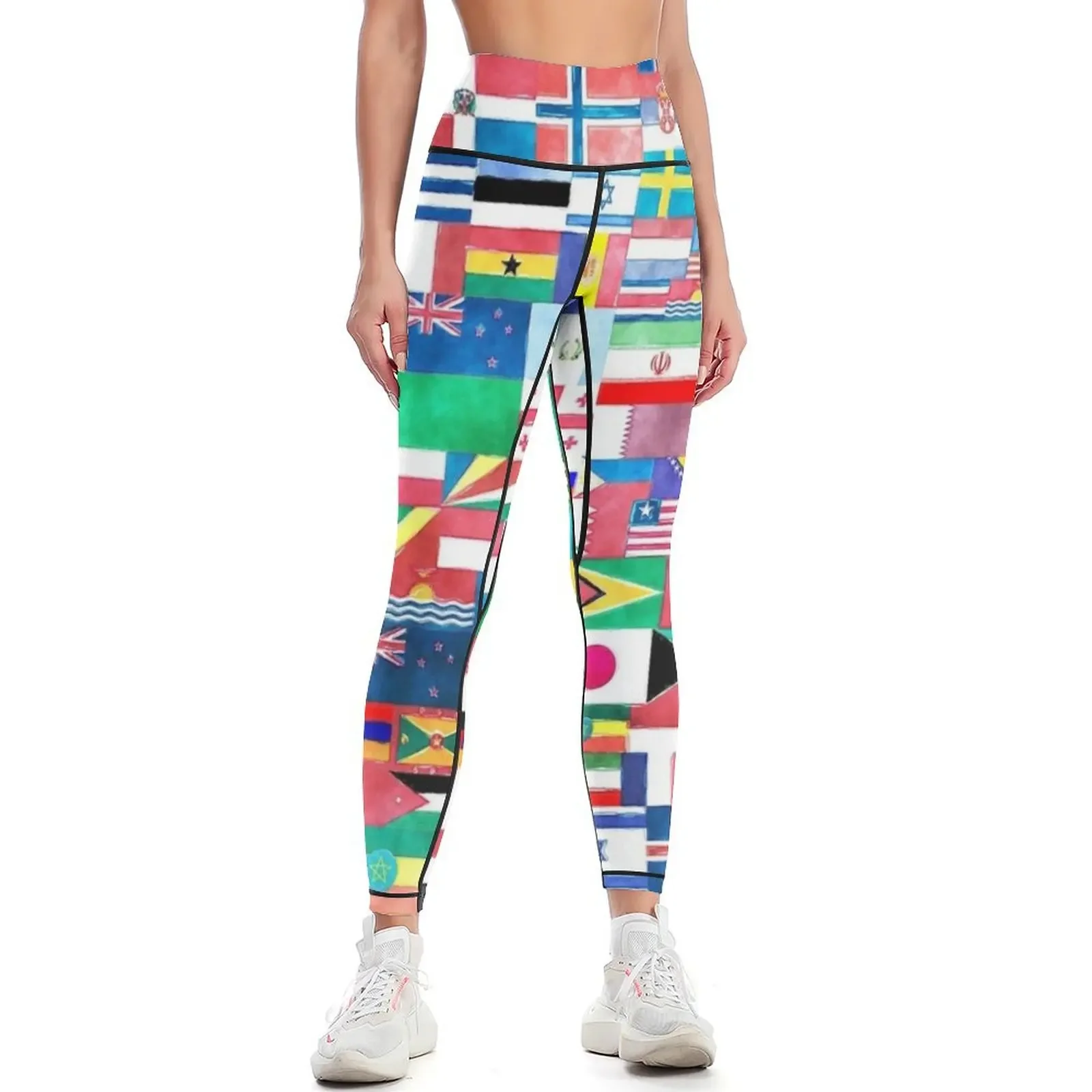 World of Flags Leggings flared gym sportswear woman gym clothing Sports female Womens Leggings