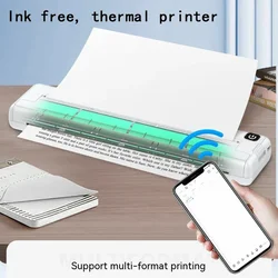 A4 Thermal Printer Small Home Office Bluetooth Wireless Handheld Portable Inkless Thermal Printer