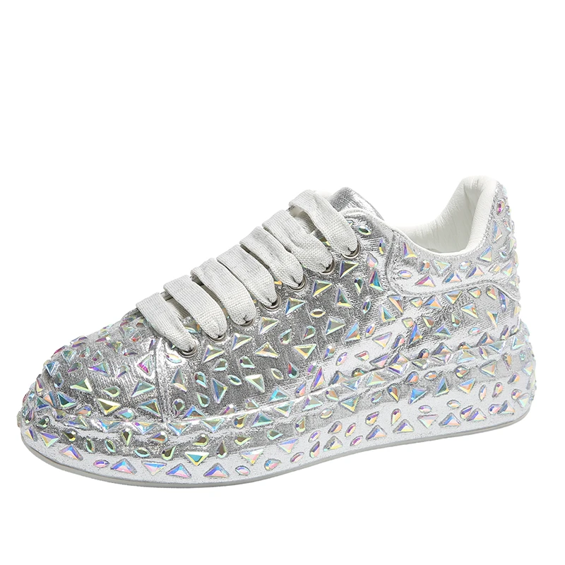 Top quality 5CM Glitter Rhinestone Platform Sneakers Women Designer Shoes for Women Comfort Women Shoes Bling Chunky Sneaker