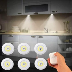 Dimmable LED sob a luz do armário com controle remoto, operado a pilhas, armário, iluminação do banheiro, noite