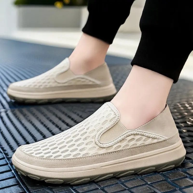 

Оригинальная мужская повседневная обувь на сетчатой платформе, лоферы без шнуровки на плоской подошве, простая модная повседневная обувь для мужчин, Zapatos Casuales 2025