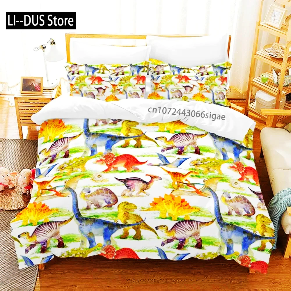Dinosaur Duvet Cover Black Evolution Extinction Predator Animals Bedding Set Full Double Queen King Size Polyester Qulit Cover