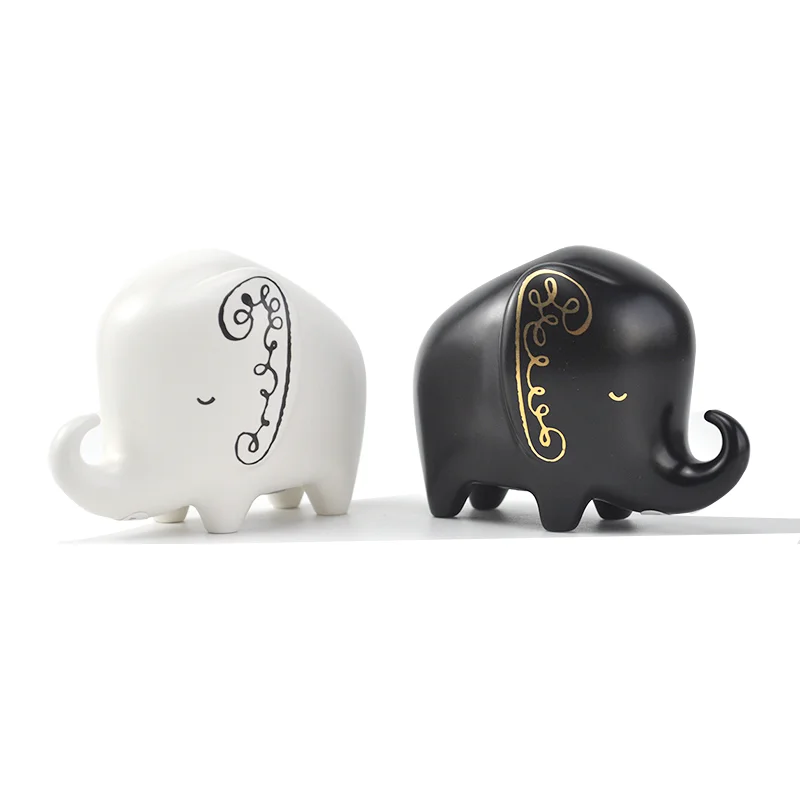 Little Elephant, Little White Elephant, Black Elephant, Ceramic Pepper, Salt, Seasoning, Bottle and Jar Ornaments