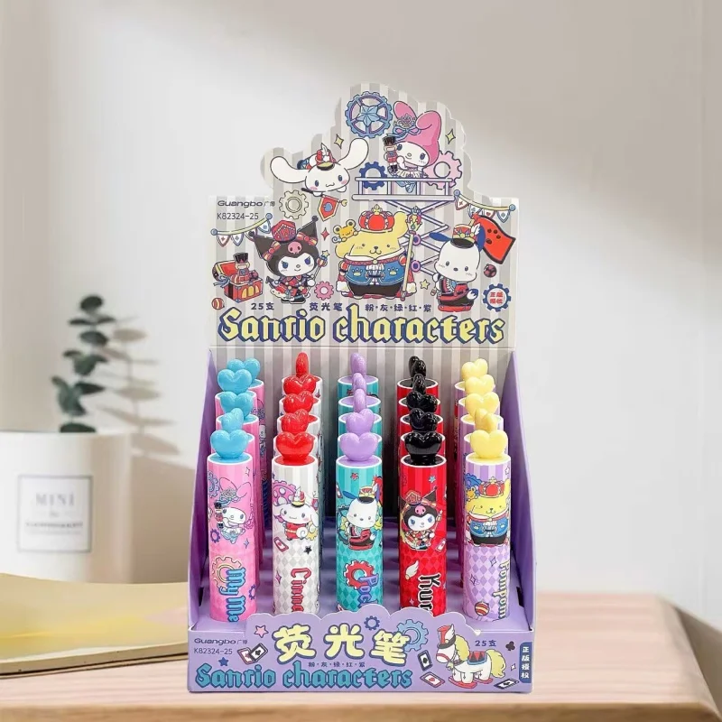

25pcs/lot Sanrio Kuromi Melody Pochacco 5 Colors Highlighter Cute Mini Drawing Marker Pens Promotional Gift Office School Supply