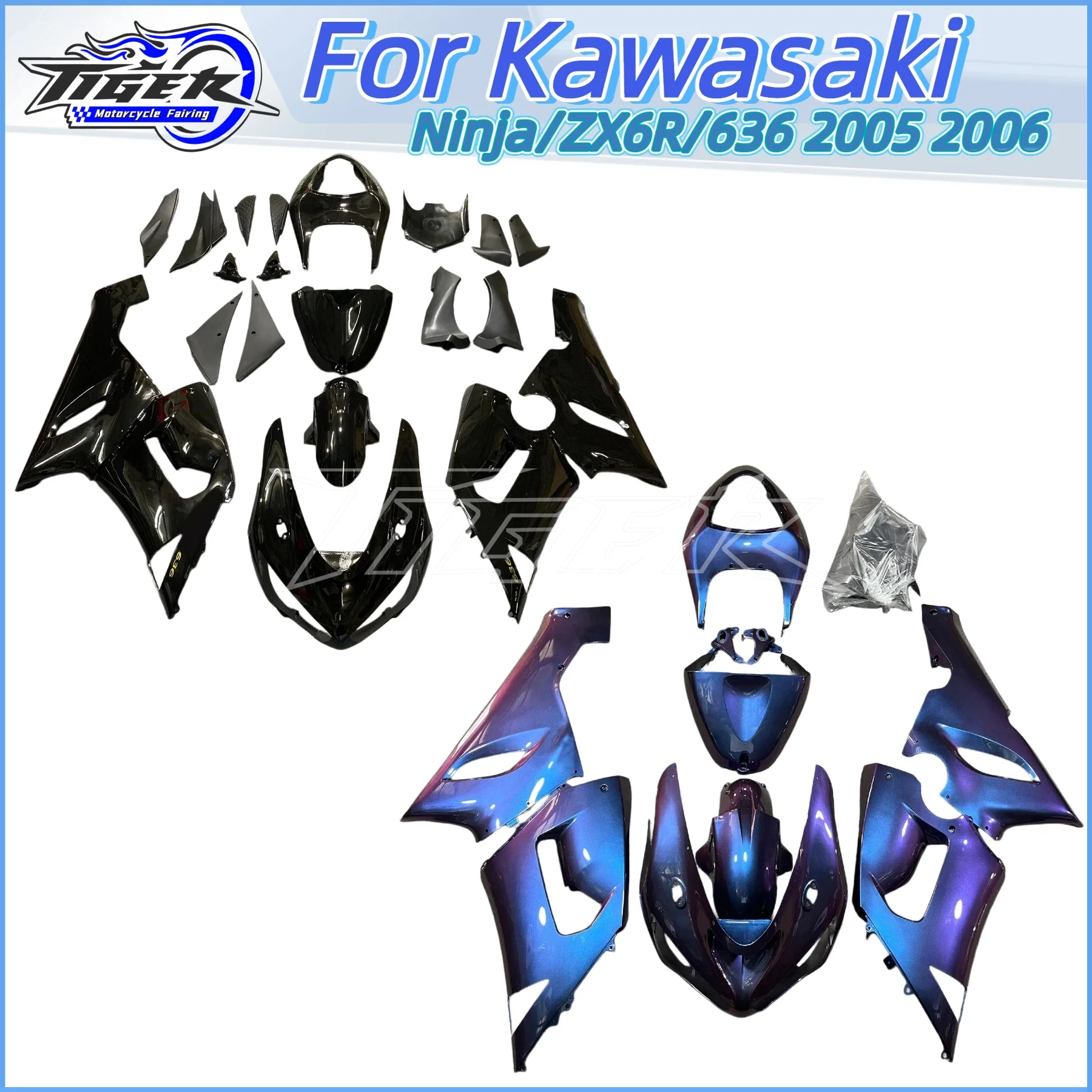 

ABS Injection Motorcycle Fairing Kit for Kawasaki ZX6R 636 2005 2006 Green Fairings Set Ninja ZX-6R 05 06 Bodyframe Plastic Case