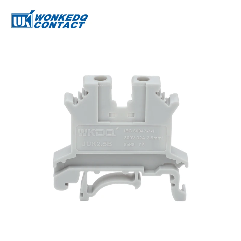 10Pcs UK 2.5 Terminal Block UK2.5B Screw Connection Connect Strip 2.5B 2.5mm² Cable Electrical Din Rail Wire Connector