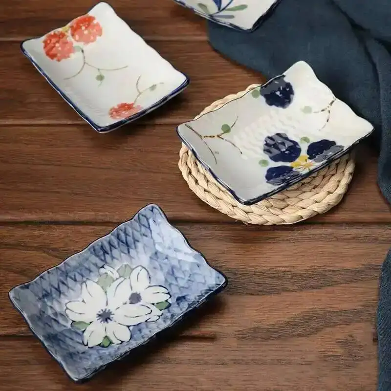 Japanese Ceramic Sushi Small Plate Dessert Cake Snack Pastry Tray Seasoning Sauce Dishes Tableware