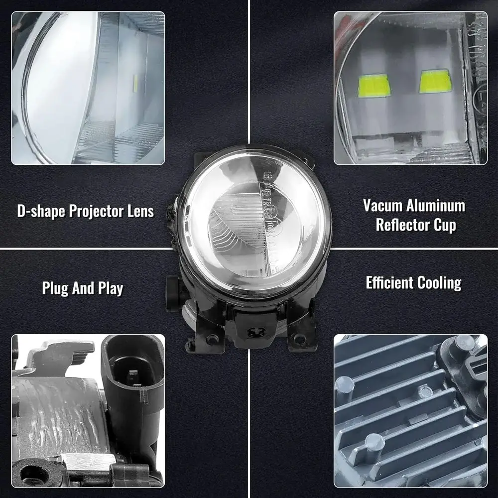 زوج من مصابيح الضباب المصد الأمامي لسيارة إنفينيتي Q50، QX50، QX60، QX80 - مجموعة جانبية للسائق والركاب