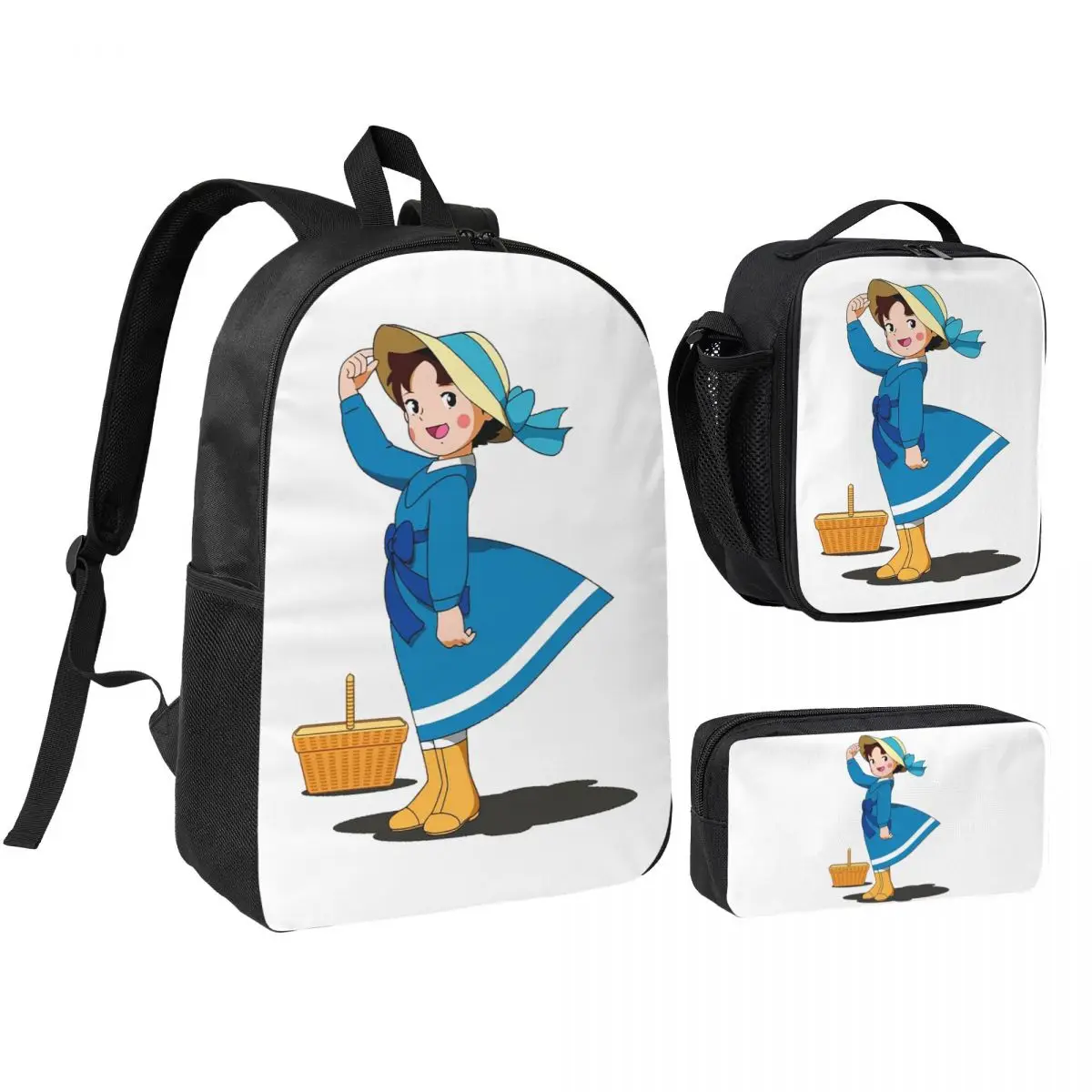 Heidi Backpack Student Boys Girls BookBag School Bag Laptop Shoulder Bags 3ps Insulated Lunch Bag Pencil Case