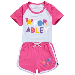 Girls Boys 2025 Summer Clothing Set A for Adley Kids Sports T-shirt+Shorts 2-piece Set Baby Clothing Comfortable outfits Pyjamas