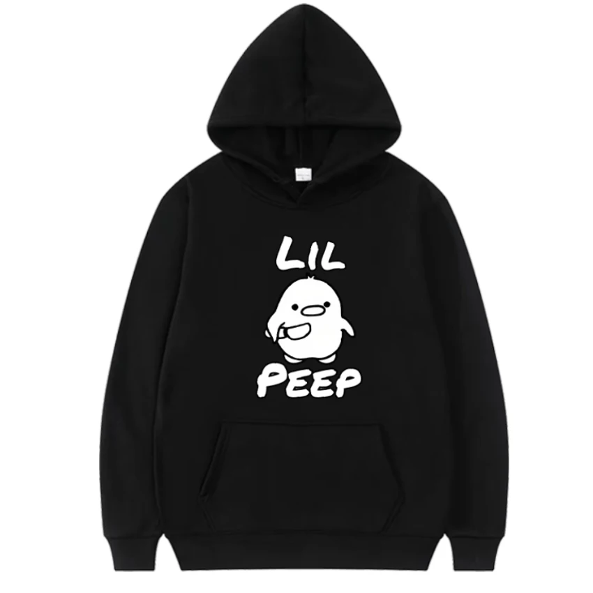 Lil Peep Cute Kawaii Duck Graphic Hoodie 2024 Men Women Funny Oversized Hip Hop streetwear Unisex Fleece Long sleeve pullovers