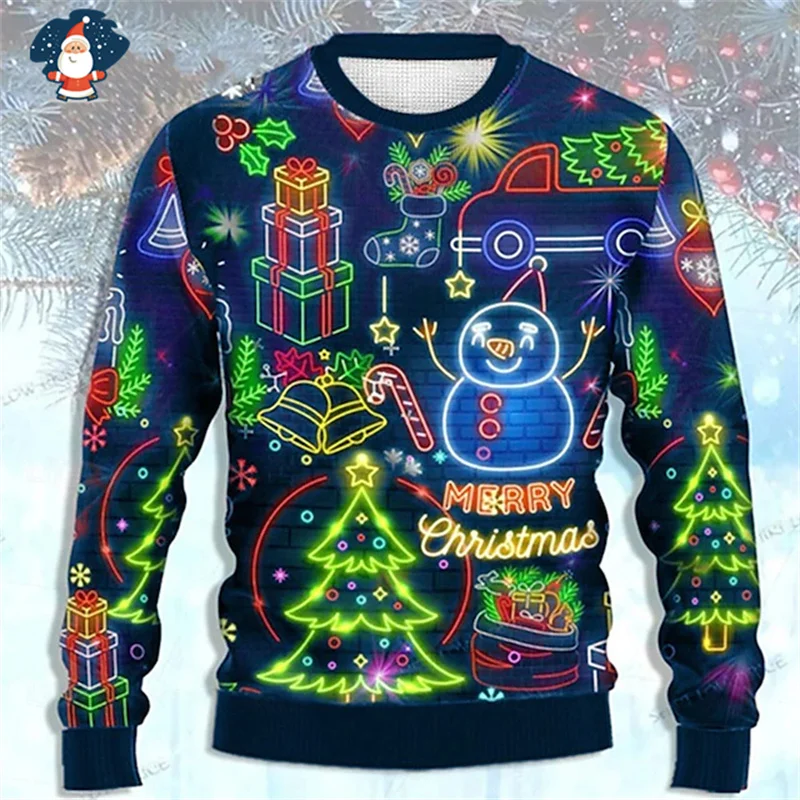 Merry Christmas Sweatshirts Funny Ugly Christmas Sweater Kid Fashion New In Sweaters Women Ugly Sweaters Christmas Jumpers Man