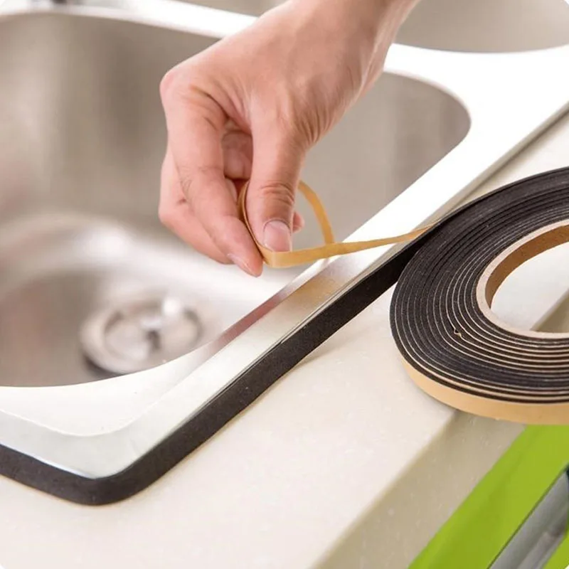 Tira de calafetagem cooktop fogão a gás gap fita adesiva porta janela tiras de vedação para pia bacia banheira parede vaso sanitário borda