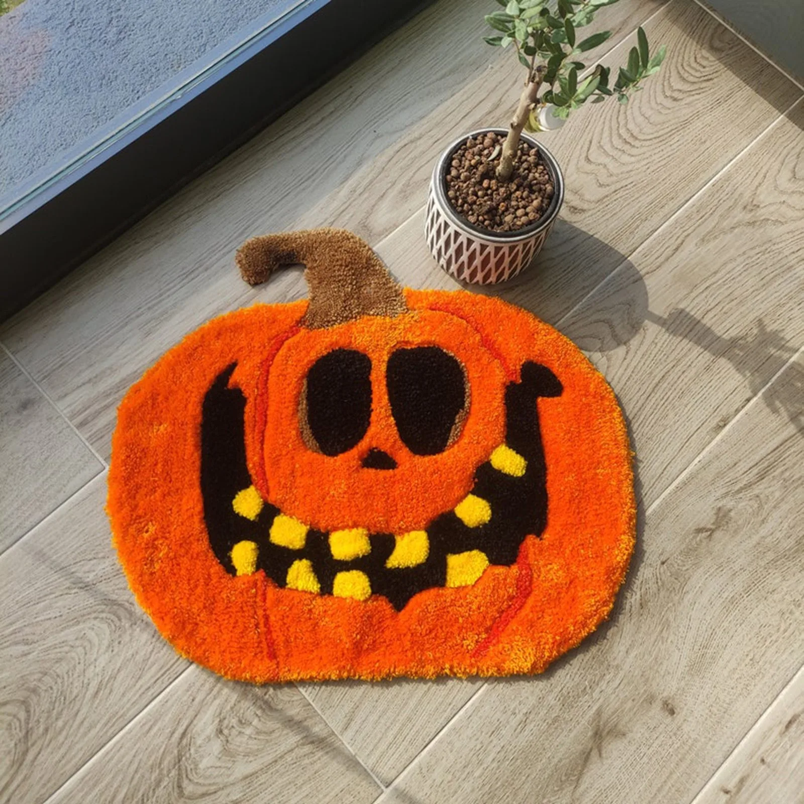 

Pumpkin Carpets For Living Room Bedroom Non Slip Home Decor Rug Gothic Home Decor Rug AntiBacterial Minimalist Natural Rug