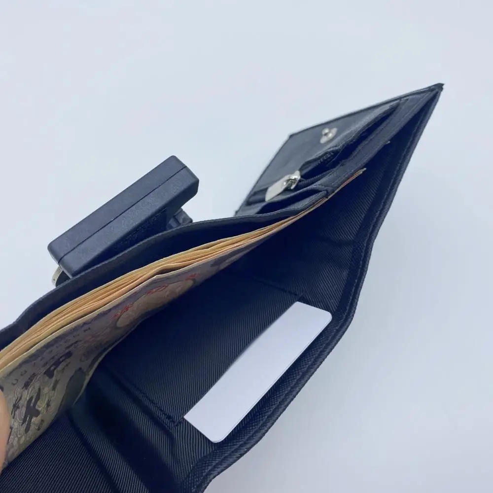 Portamonete portatile triplo con cerniera con fibbia Portafoglio piccolo da uomo multifunzionale resistente all'usura