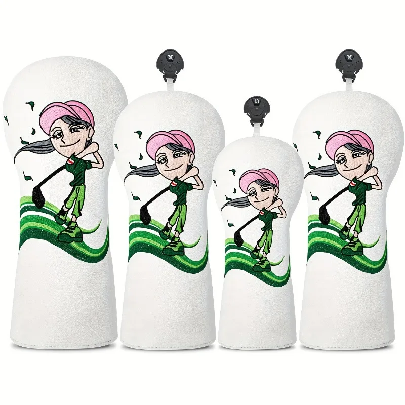 

Защитный чехол с милым мультяшным рисунком девушки — пыленепроницаемый, прочный, стильный аксессуар для гольфа, обеспечивающий лучшую защиту.