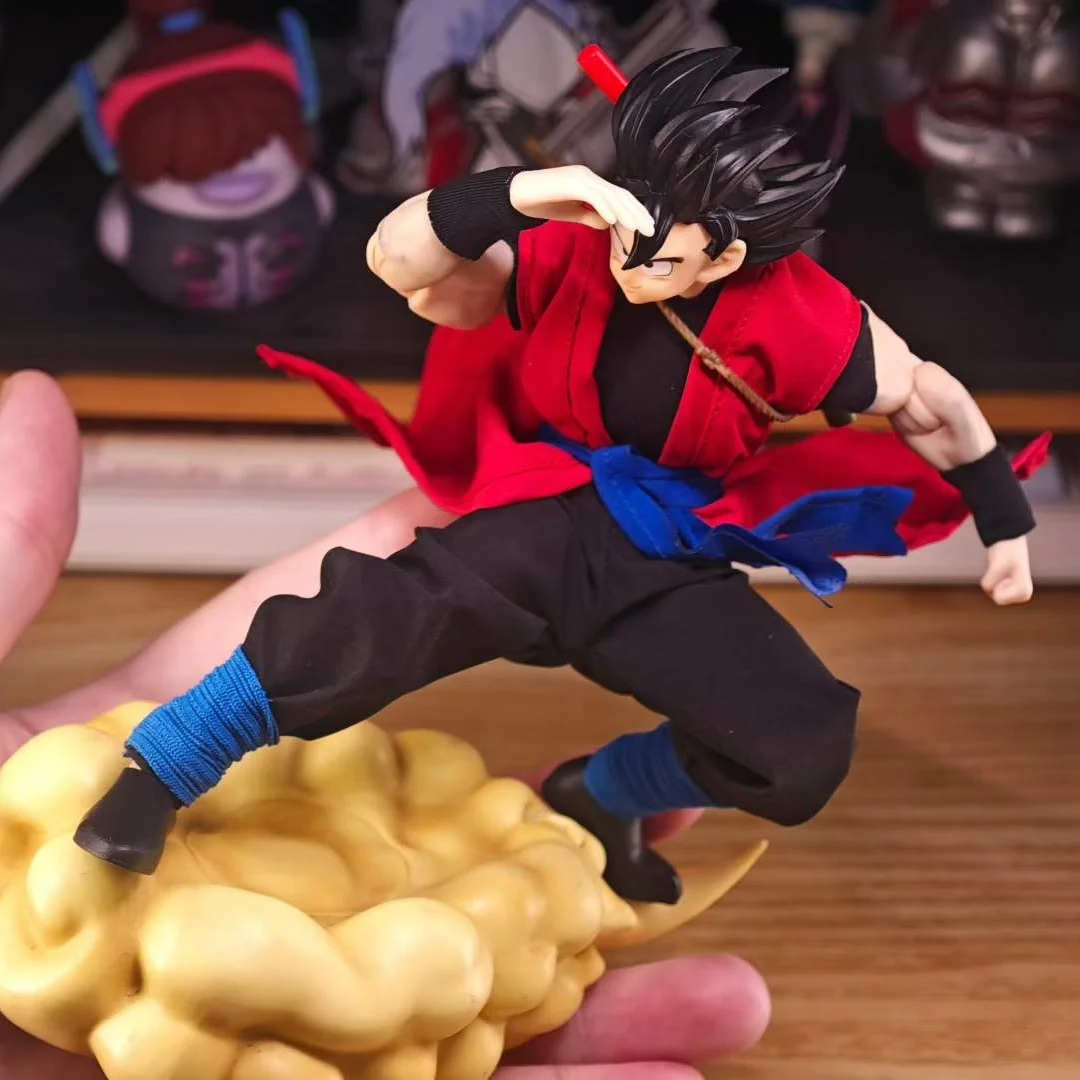 

Dragon Ball Anime Handmade clothes Set Son Goku The Time Patrol Goku Clothes Built In Iron Wire Is Suitable for 1/12Toys
