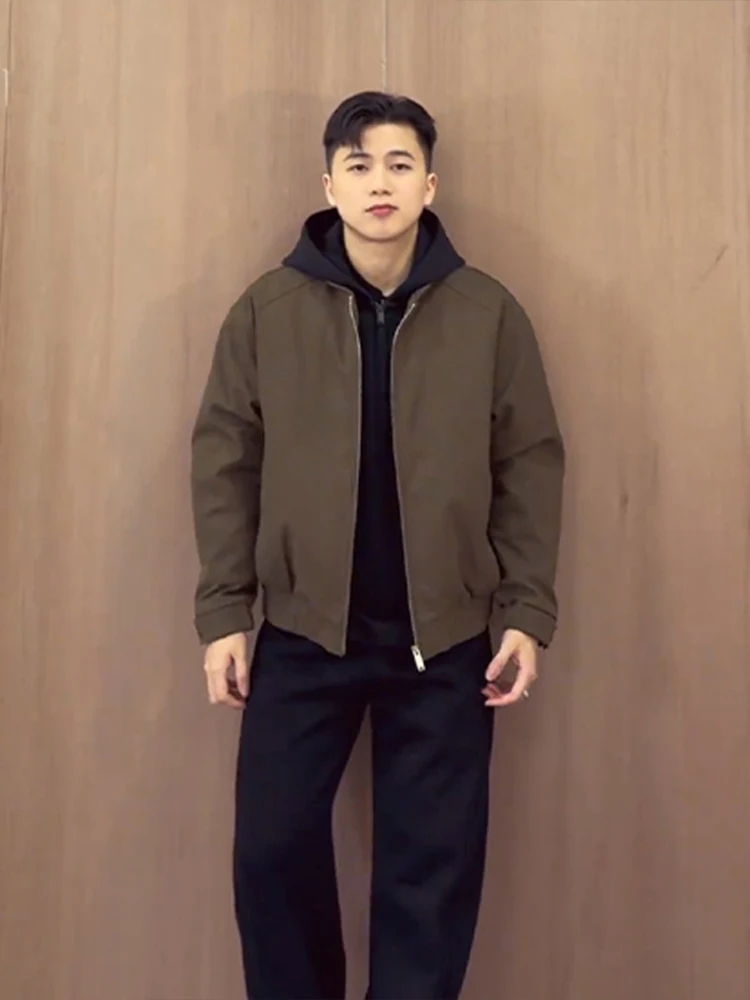 

Мужская зимняя теплая хлопковая куртка-пальто с капюшоном в американском стиле, имитация двухслойного дизайна, из хлопка