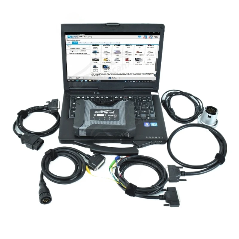 for Super MB M6+pro Wireless Star Diagnosis Tool Full Configuration Work on Both Cars and Trucks for Mercedes and cf53laptop