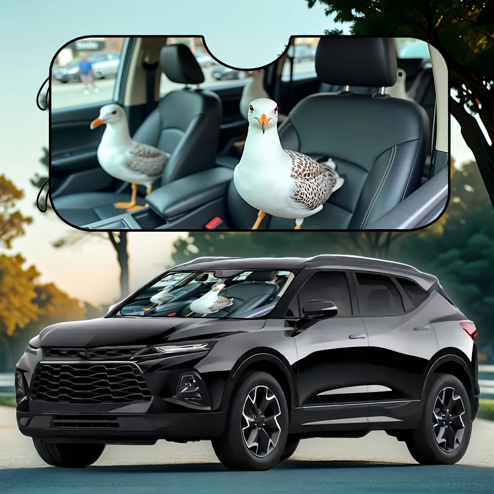 

1 шт., солнцезащитный козырек на лобовое стекло с принтом чайки, складная крышка отражателя УФ-лучей, теплозащита с 4 присосками для посадки