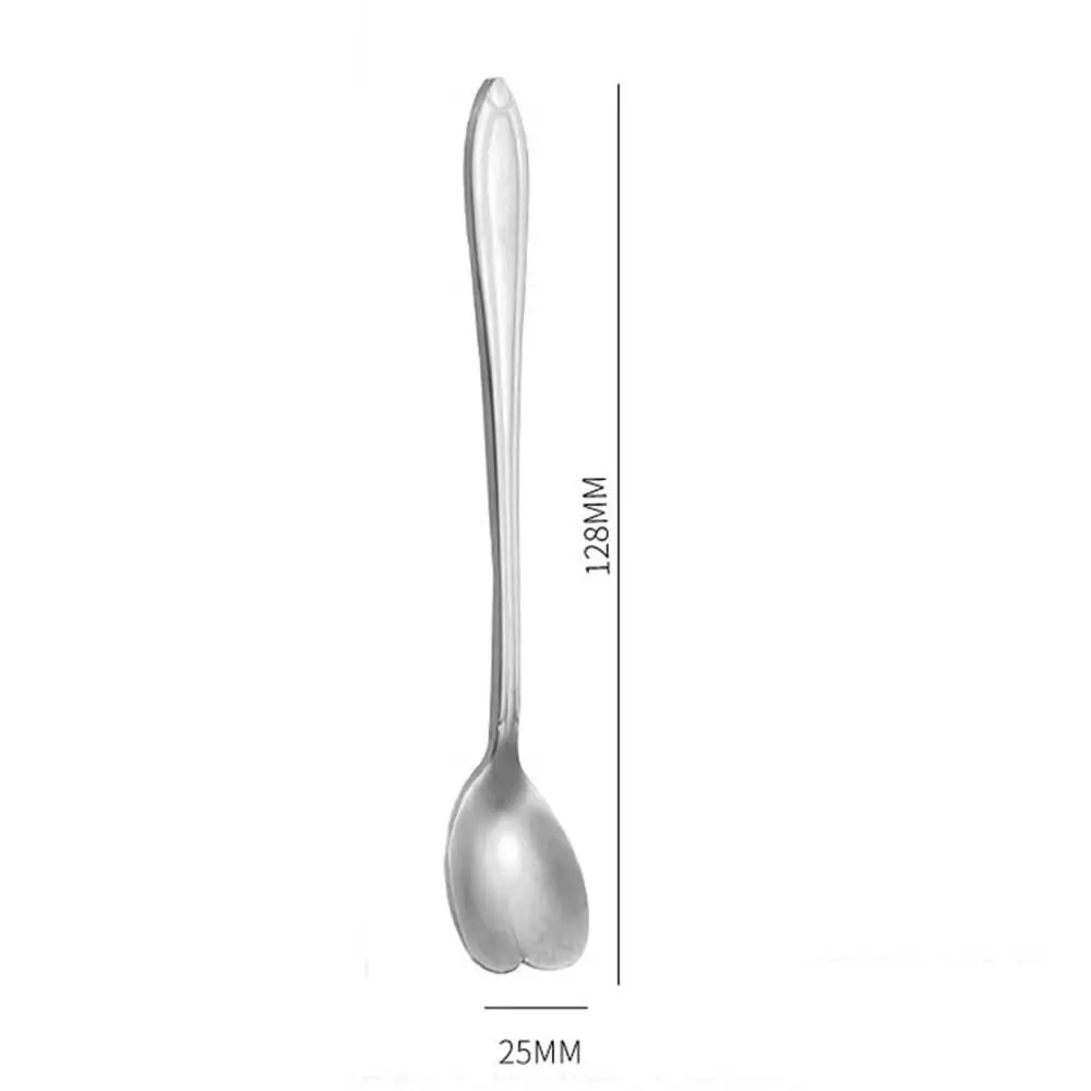 Stainless Steel Heart Shape Coffee Spoons Hollowed Out Heart-shaped Coffee Spoon Stirring Spoon Teaspoon Coffeeware