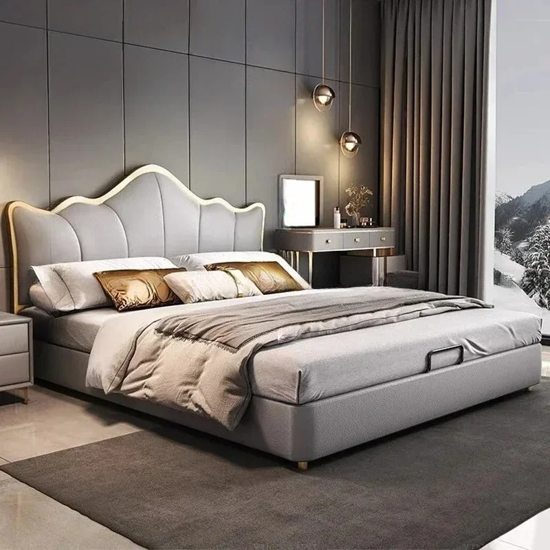 Design Bed Floating Camas De Casal Unique Furniture King Size Wooden Bed Fashion Floor Comfortable Headboards Castle Sun Cheap
