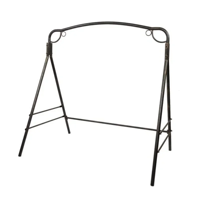 Bent Armrest Double Swing Chair Iron Hammock Swing Frame Anti-Rust&Durable Outdoor Patio Furniture Black