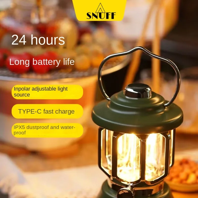 SNUFF camping light outdoor long battery life camping charging portable retro atmosphere light camp canopy tent light