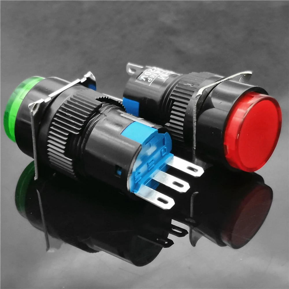 ABILKEEN 16MM Self-Laching/Momentary Plastic Push Button Switch 3-Pin Non-Illuminate/5-Pin LED Illuminate