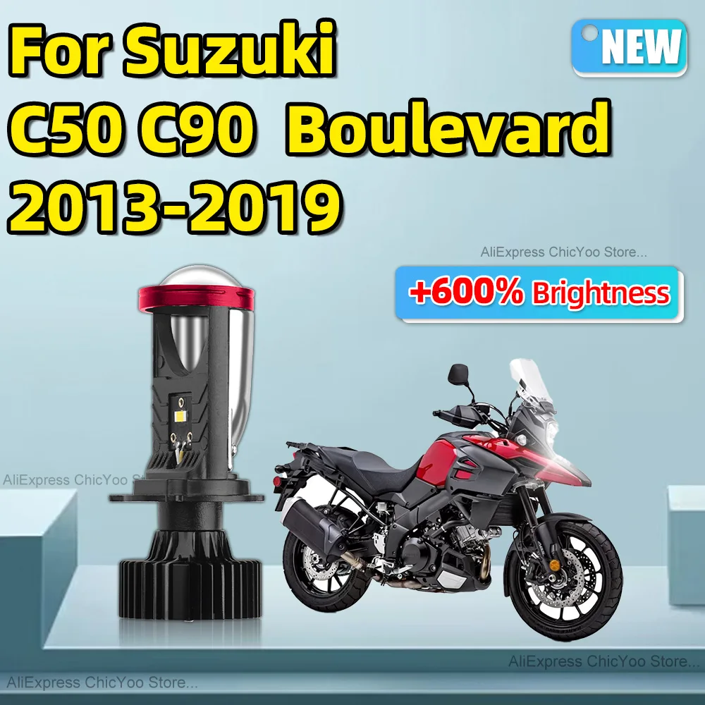 

For Suzuki C50 C90 Boulevard 2013 2014 2015 2016 2017-2019 1X H4 Projector Lens High Low Beam Motorcycle LED Lamps Cut-off Line