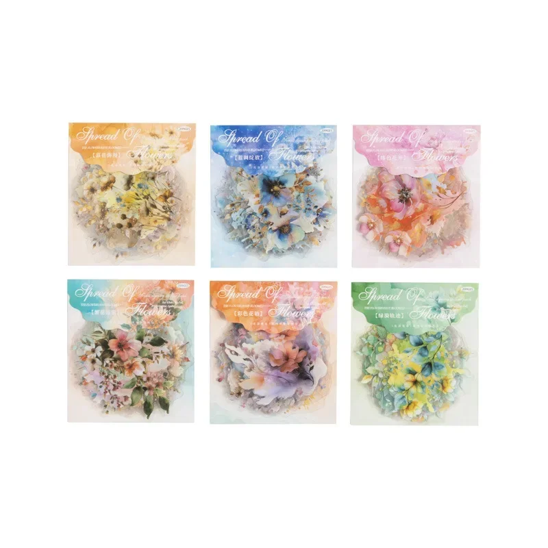 Series Light Vintage Sticker Pack 6 Watercolor Plant Designs 20Pcs  DIY Blur Effect Collage for Journals