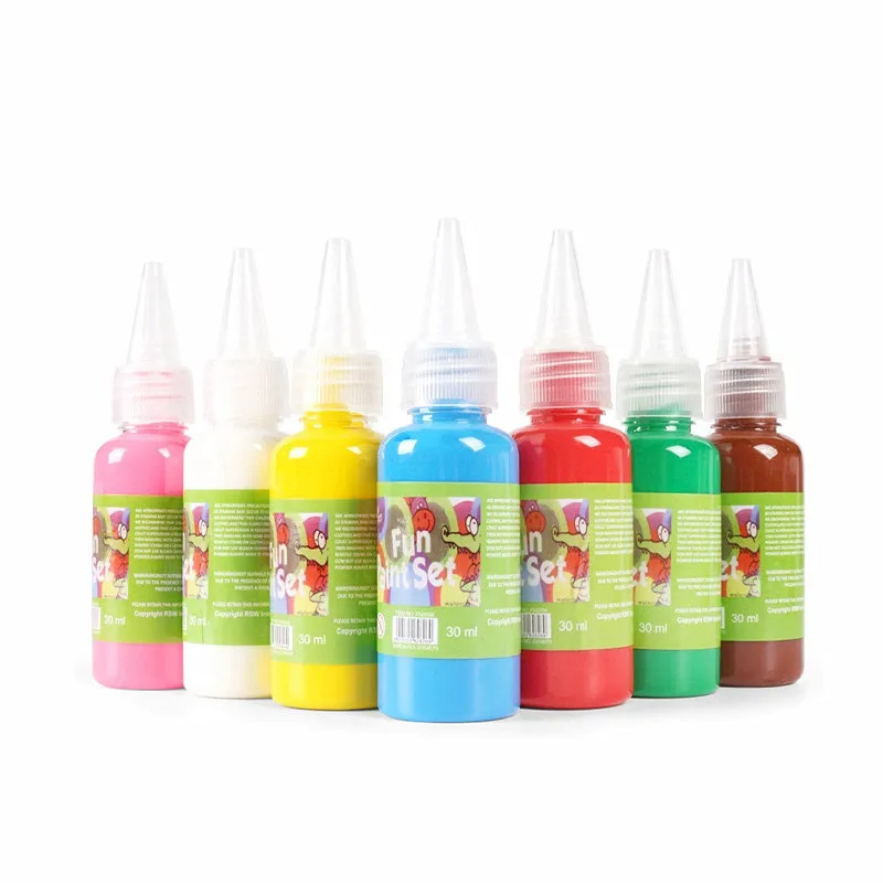 12 Colors 30ml Acrylic Paints Artist Student Drawing Pigment Office School Supply Child Fun Finger Painting Creative Stationery