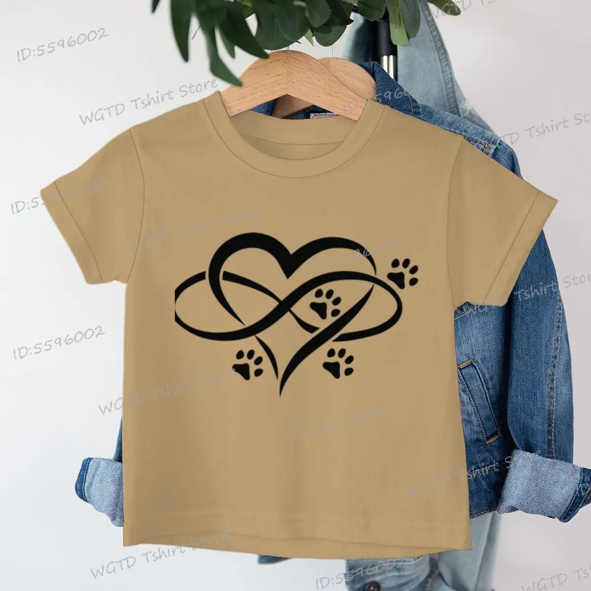 الحب باو طباعة القلب الكرتون تي شيرت للأطفال الفتيات الفتيان Harajuku Y2K تي شيرت مضيئة الاطفال الملابس الحيوان عاشق متوهجة