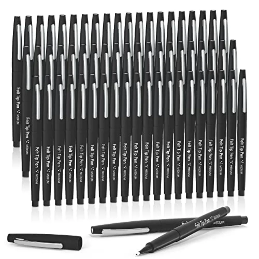 

Felt Tip Pens Pack 0.7mm Medium Point Felt Tip Markers Pens for Journaling Writing Note Taking Planner Perfect for School Offic