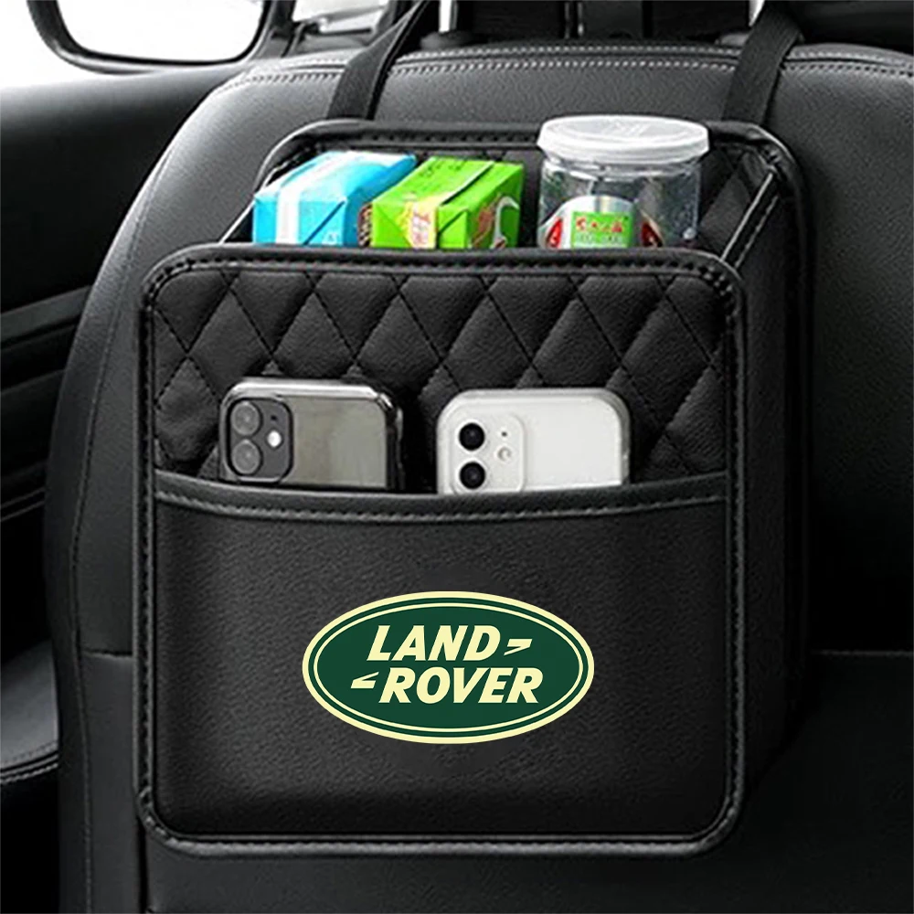 Leather Car Backseat Storage Box Hanging Organizer Interior Auto Storage Bag For Land Rover SVR Defender Discovery Range Rover