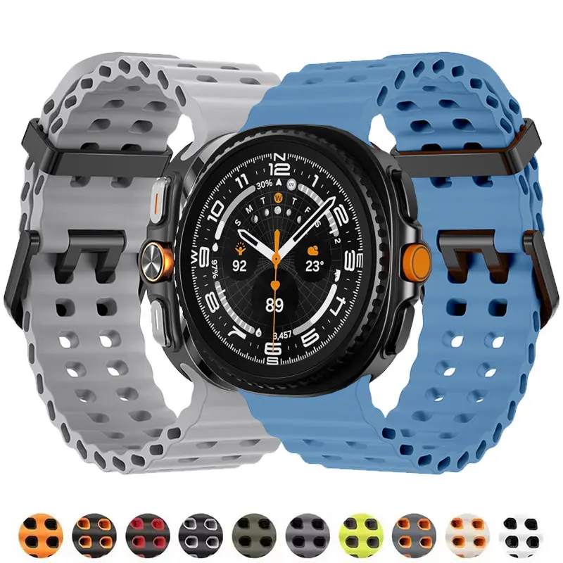 Silikonarmband für Samsung Galaxy Watch 8 Ultra Band 47 mm ohne Lücken Correa Sportarmband für Galaxy 7 Ultra Ocean Armband