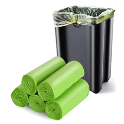 Tek kullanımlık biyobozunur Compostable çöp torbaları, mutfak, avlu, çim, ofis için kokusuz uzun mutfak çöp torbaları geri dönüşüm.