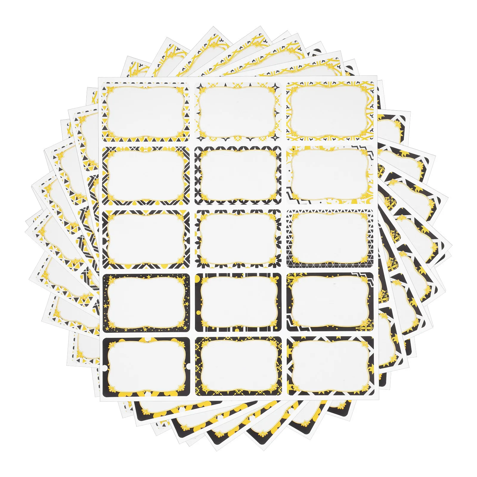 

23 листа цветных наклеек с рамкой для имен, пустые самоклеящиеся этикетки для школьных принадлежностей, офисного оборудования, личных вещей