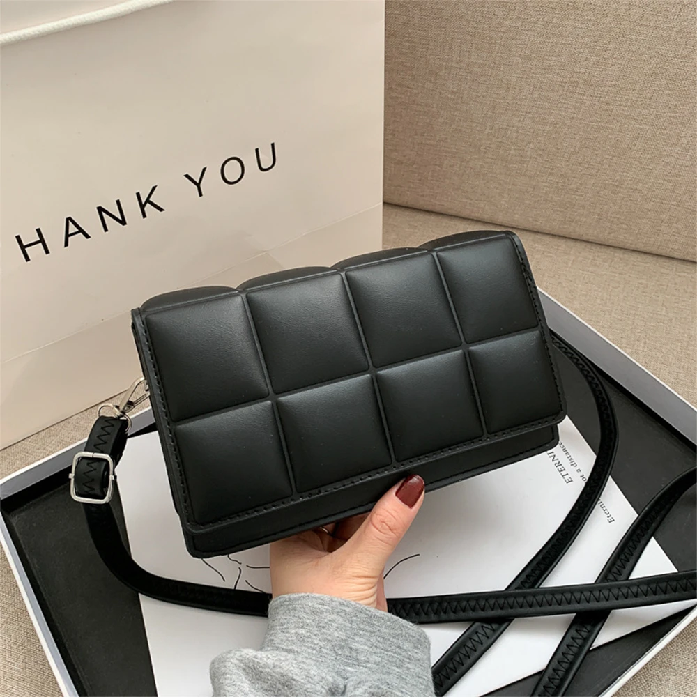 Women's Bag Black Color Pu Leather Female Literary Single-Shoulder Bag Minority Design Cross-Body Bag New Trend