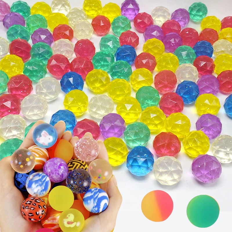 15 Uds. Pelotas que rebotan para niños, pelota de salto elástica de goma de 25mm, pelota flotante de estilo mixto, juguete para interiores y exteriores, regalo de cumpleaños TMZ