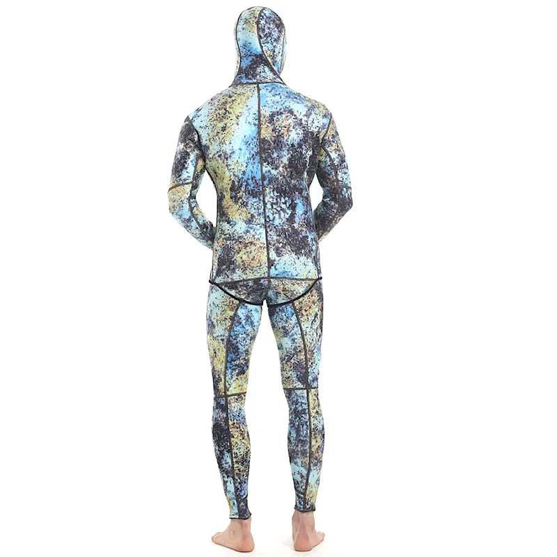 DEMMET Men's 1.5/3MM Spearfishing Premium Camouflage Neoprene WetsuitScuba Wetsuit Hoodie Snorkeling Suit