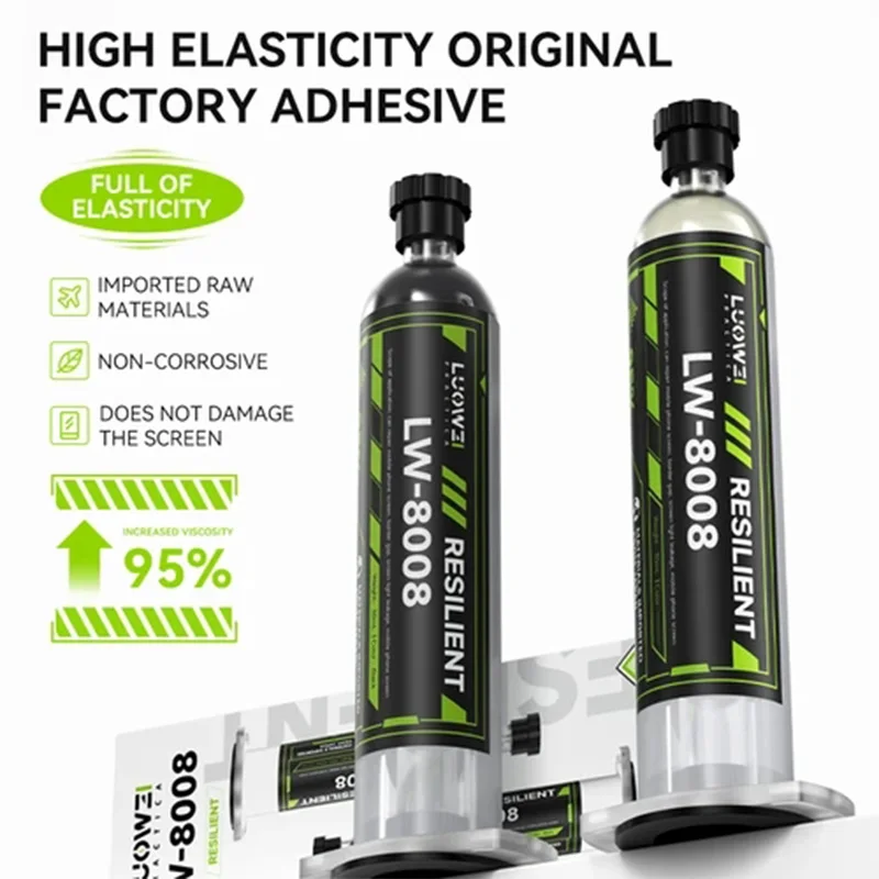 LUOWEI LW-8008 휴대폰 유지 보수 브래킷용 고탄성 접착제, 백 커버 수리 접착제, 정품 공장 접착제, 30ml