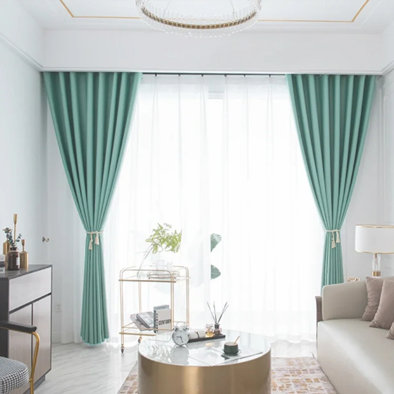 Light Luxury Blackout Curtains Simplicity Decoration Living Room Drape Bedroom Soundproof Curtain Large Area Bay Window Drapes