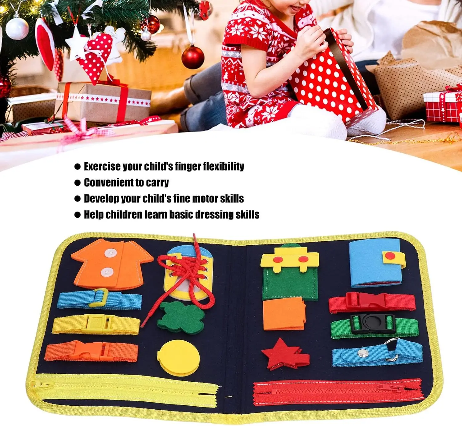 Planche occupée Montessori, activités avec des compétences de vie, Alphabet, numéro, forme, couleur, animal, météo