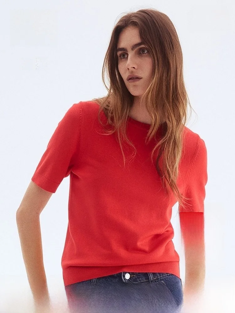 

Модный трикотажный свитер с круглым вырезом, женский вязаный джемпер для ношения под одеждой, весенняя коллекция H&M, женская модная одежда