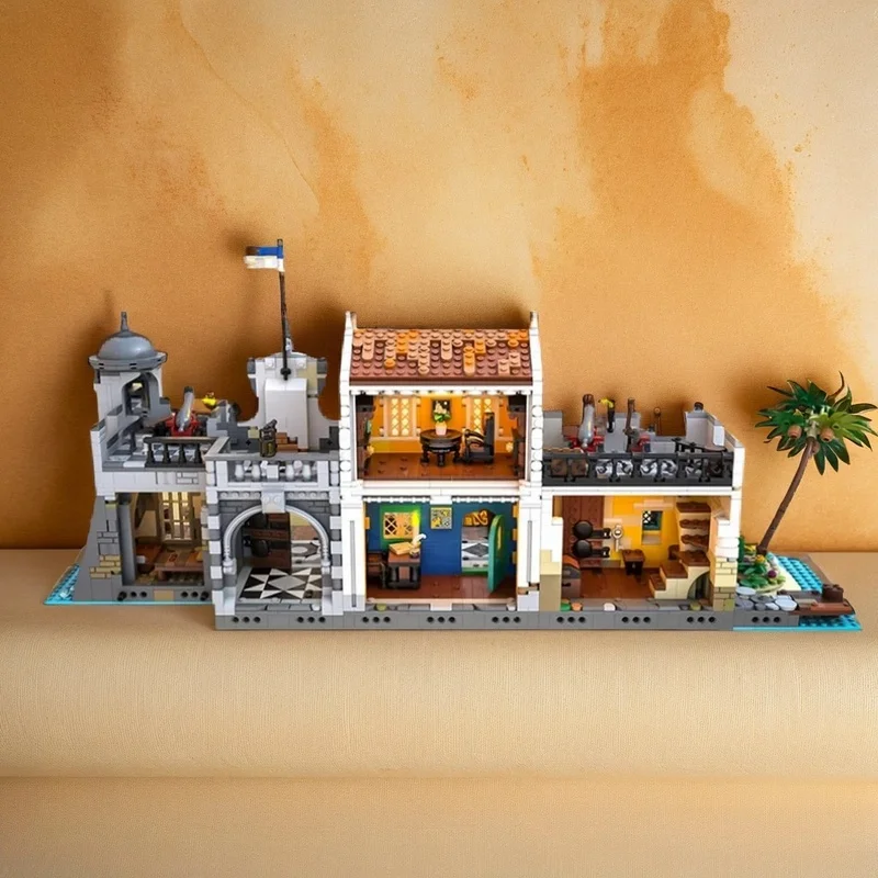 3897pcs MOC Pirates Sleepless Nights Bay - Lagoon Lockup Revisited Model Building Blocks Christmas Gift Toy Art DIY Display