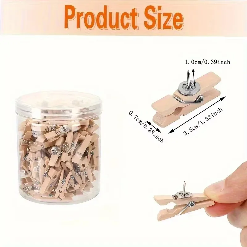 50Pcs/Box Pushpin Wooden Shelf Suit Transparent Easy To Store Carry Multi-Purpose Suitable Handicraft Decoration Accessories